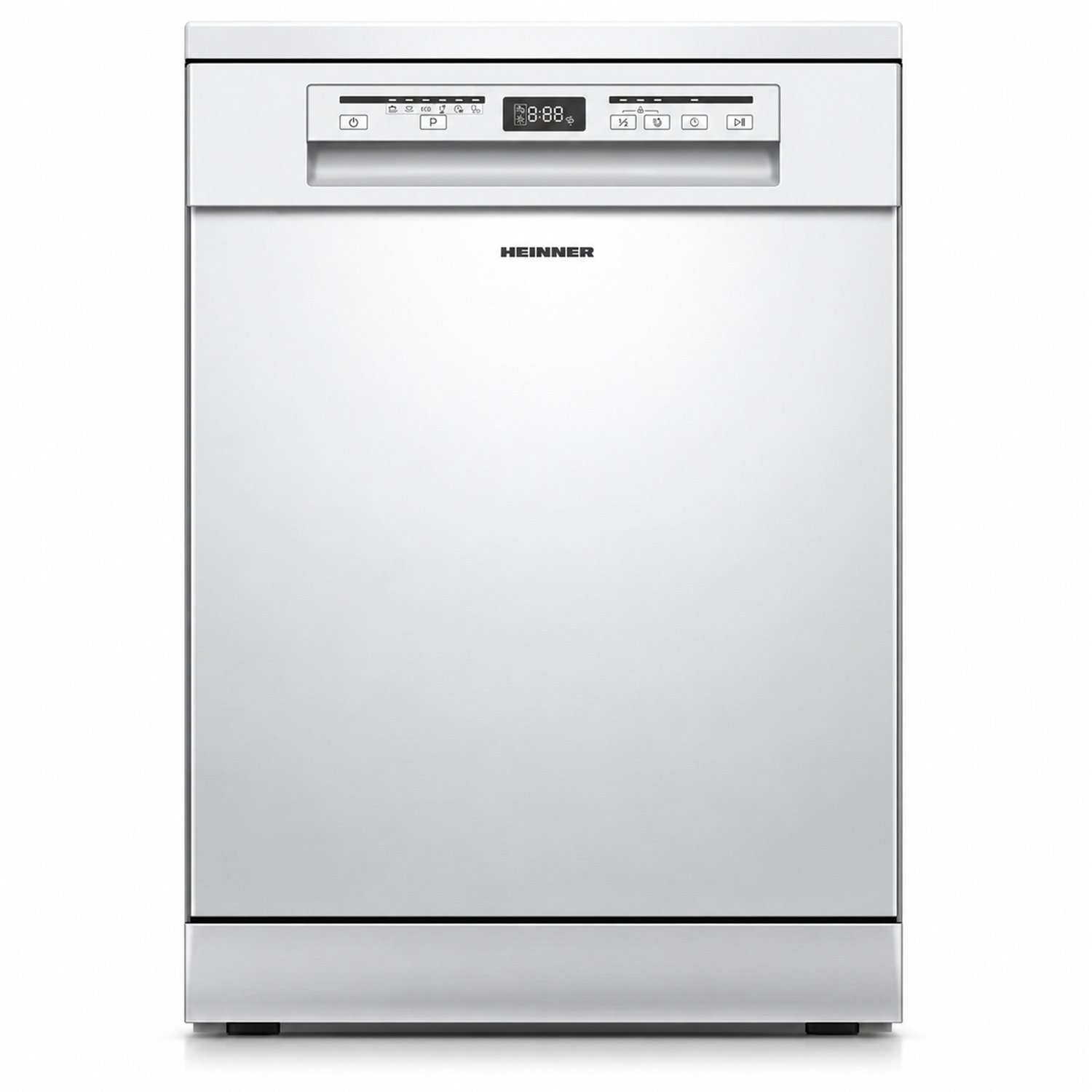 Heinner HDW-FSM60614DWE++ Vrijstaande Vaatwasser – 14 Couverts – Energieklasse E – 6 Programma’s – Digitaal Display – Halve Belading – Extra Drogen – Startuitstel – AquaStop – Kinderslot – 60 cm – Wit – 5 Jaar Garantie