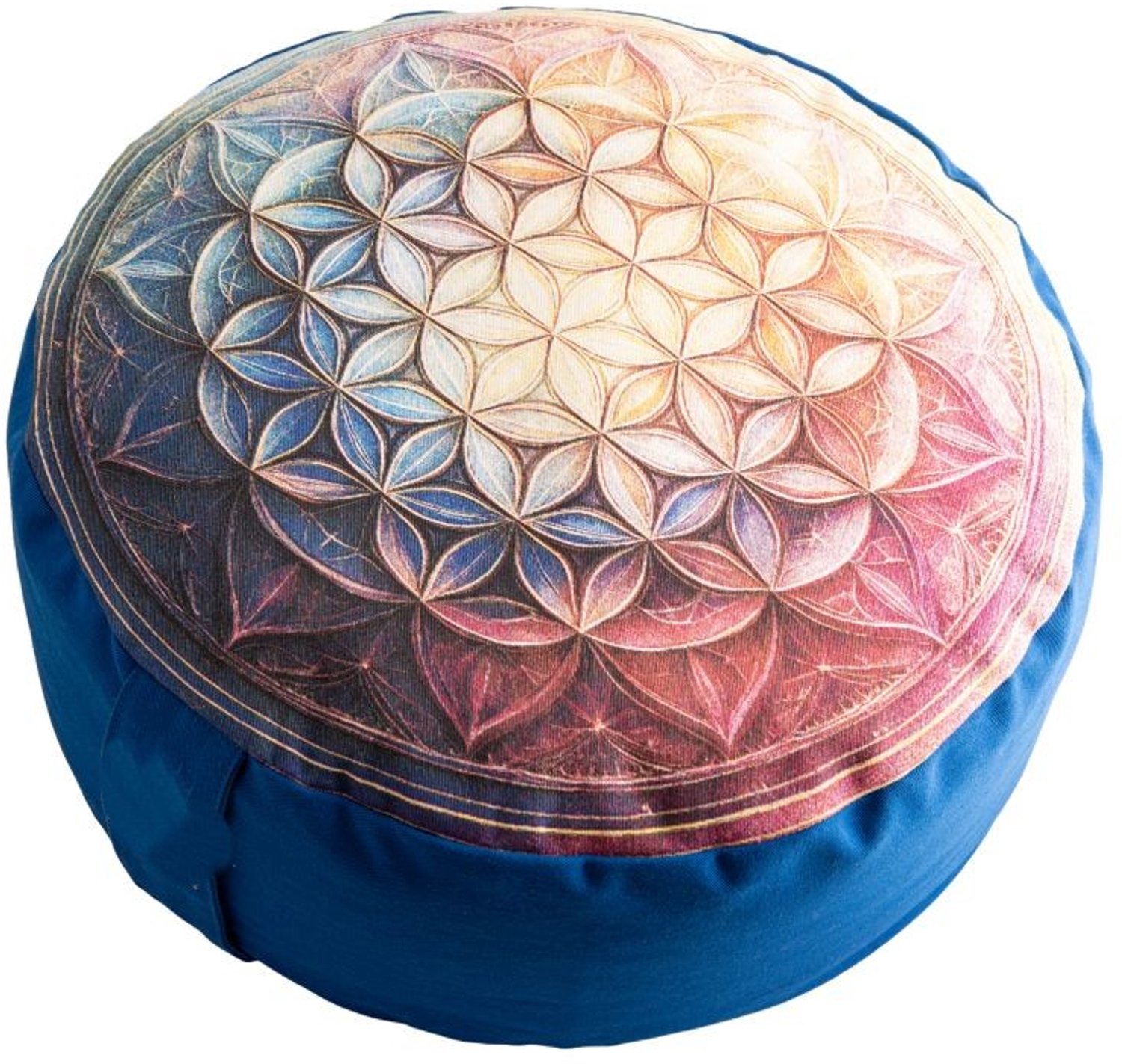Meditatiekussen Bloem des Levens Ø 36cm. - 15cm. hoog - Flower of Life