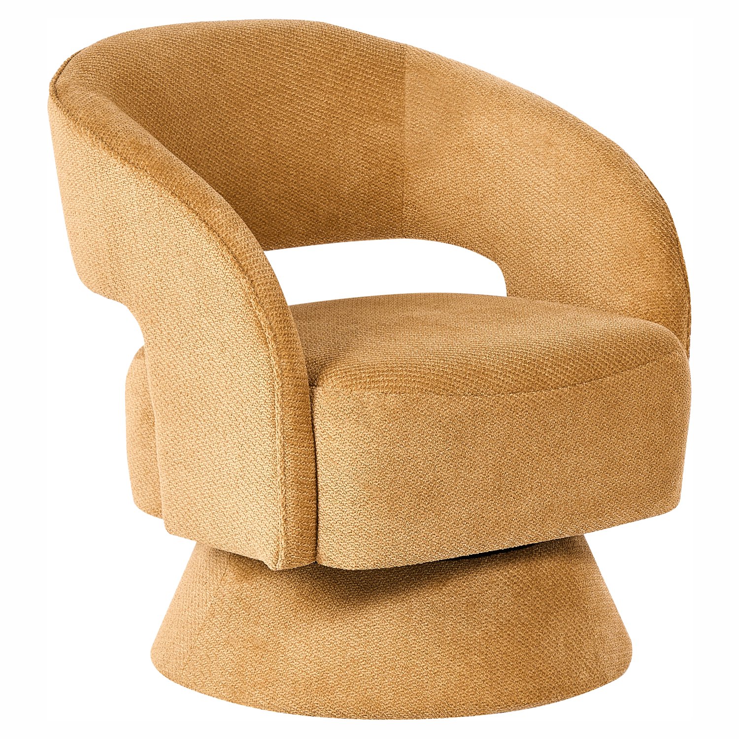 Beliani NAANTALI - Draaifauteuil - Mosterdgeel - Polyester