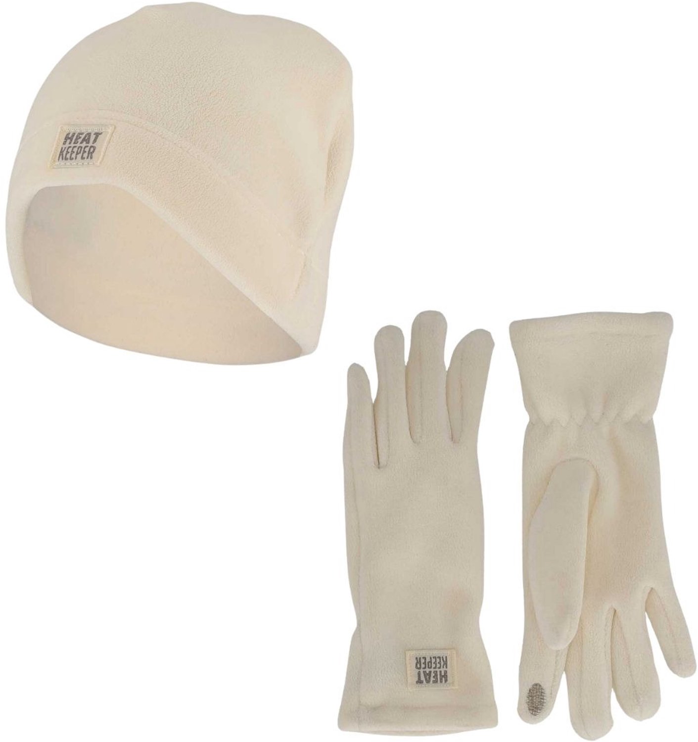Heatkeeper Dames Winter Thermo Set - Fleece - Muts + Handschoenen - Off White - One Size