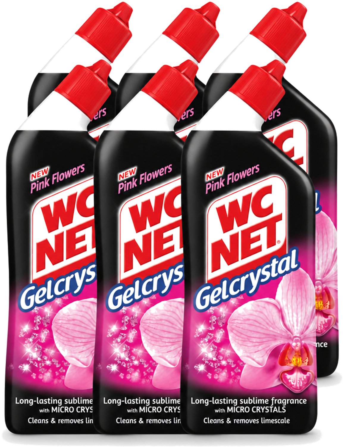6 x WC Net - Toilet Reiniger - Gel - Frisse Bloemen - 750 ml - Voordeelverpakking - 6 stuks