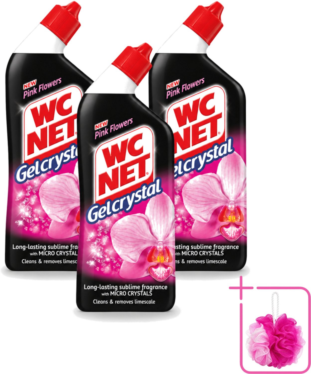3 x WC Net - Toilet Reiniger - Gel - Frisse Bloemen - 750 ml - Bulkverpakking - WC reiniger - Douchemop - Toilet reiniger