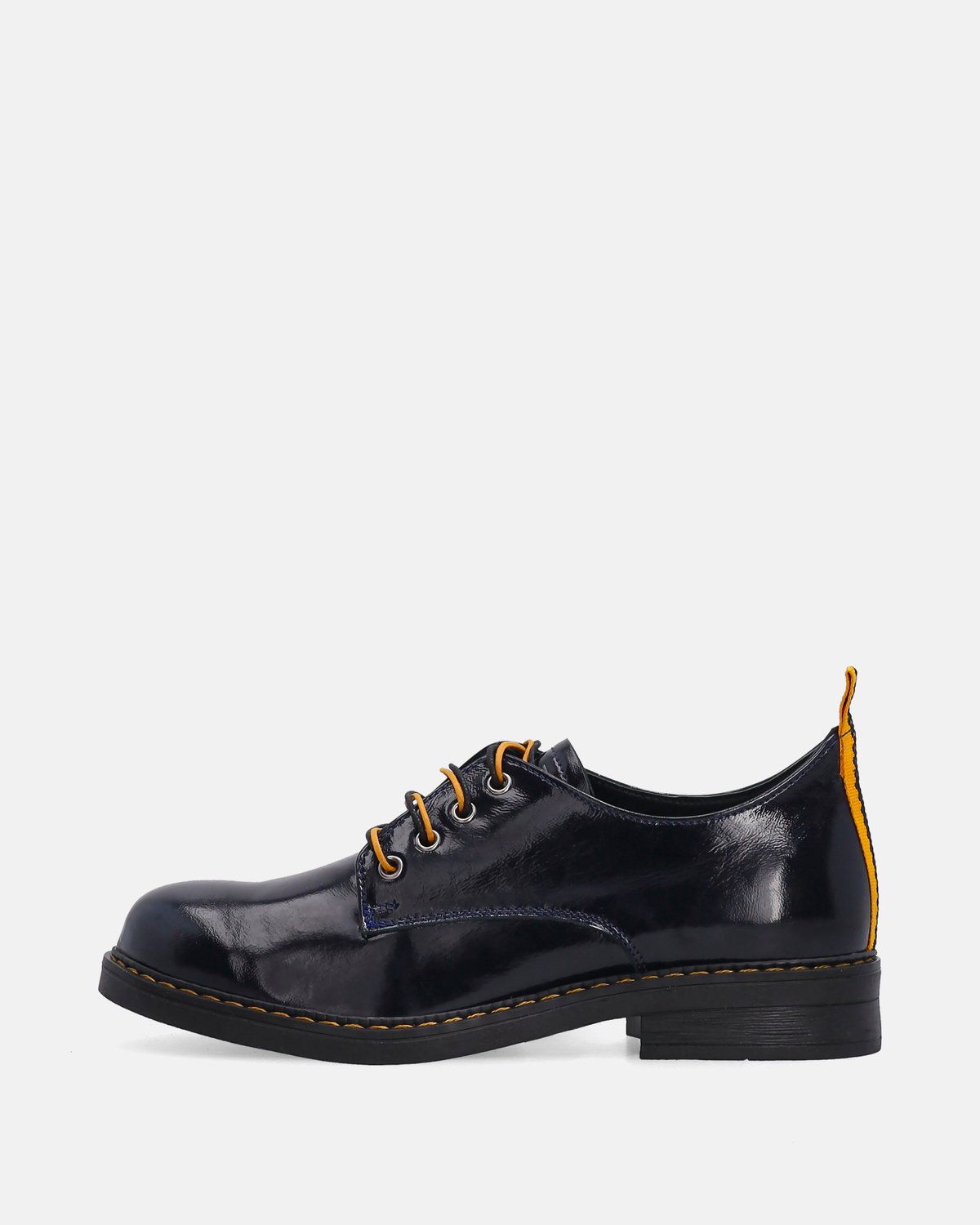 Merkloos - Lakleren Damespantoffels - Marineblauw - Maat 39
