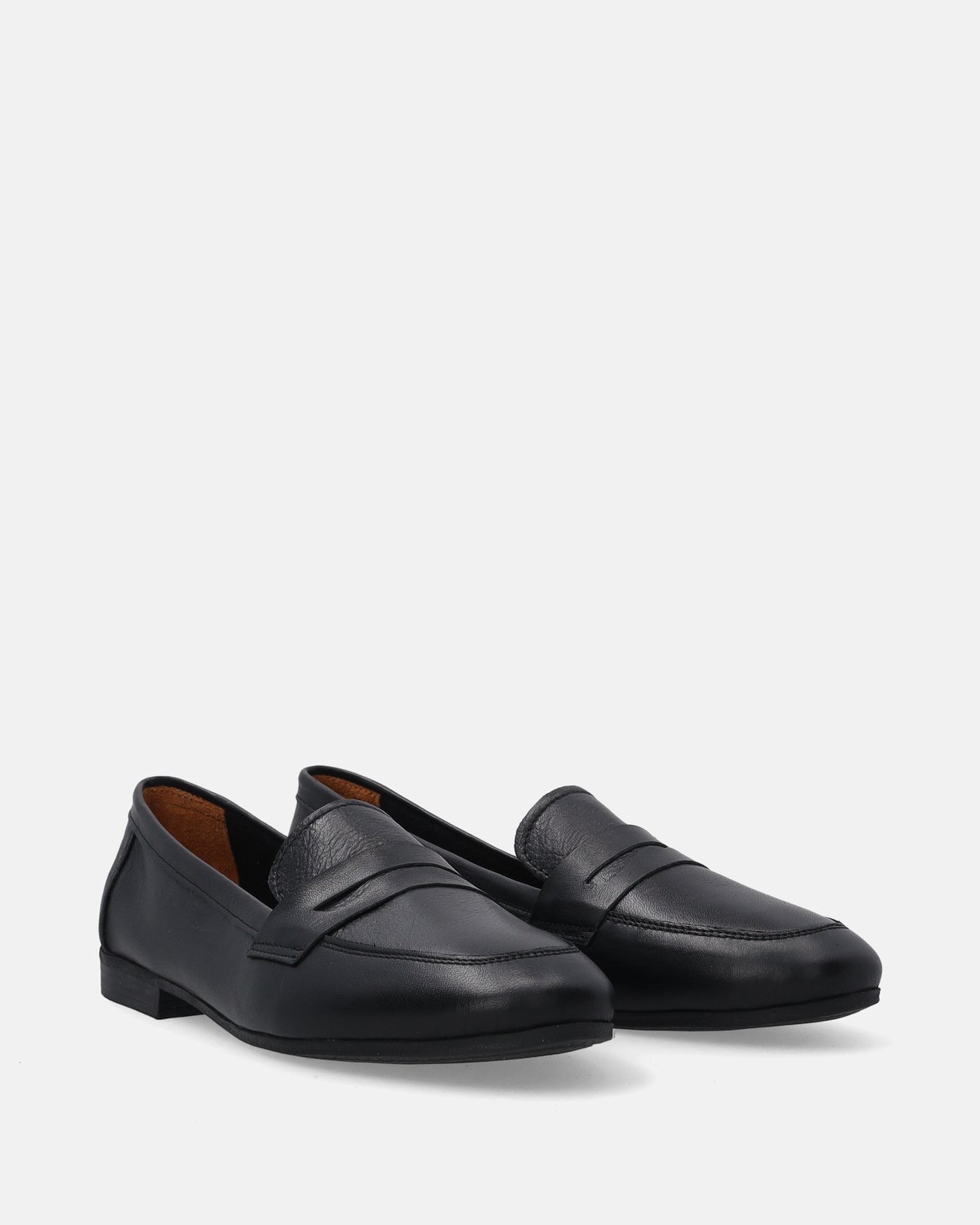Mocassins van zwart rundleer - Bandje op de wreef - Maat 36