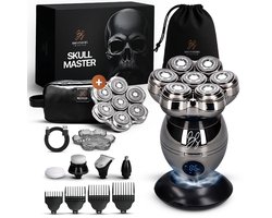 Scheerapparaat Mannen 8-in-1 - Skull Master Pro - Extra Scheerkop – Luxe Toilettas - Kaal Hoofd - Elektrisch Head Shaver - Brothers in Style