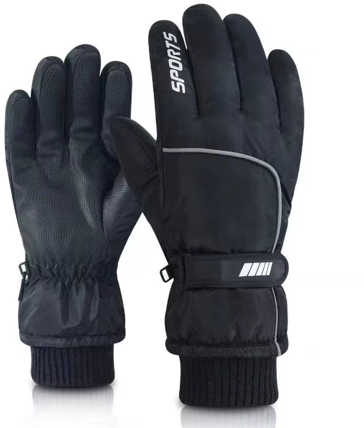 Warme Ski Handschoenen Heren & Dames – Waterdicht Winddicht & Touchscreen – – Skiën & Snowboarden Zwart