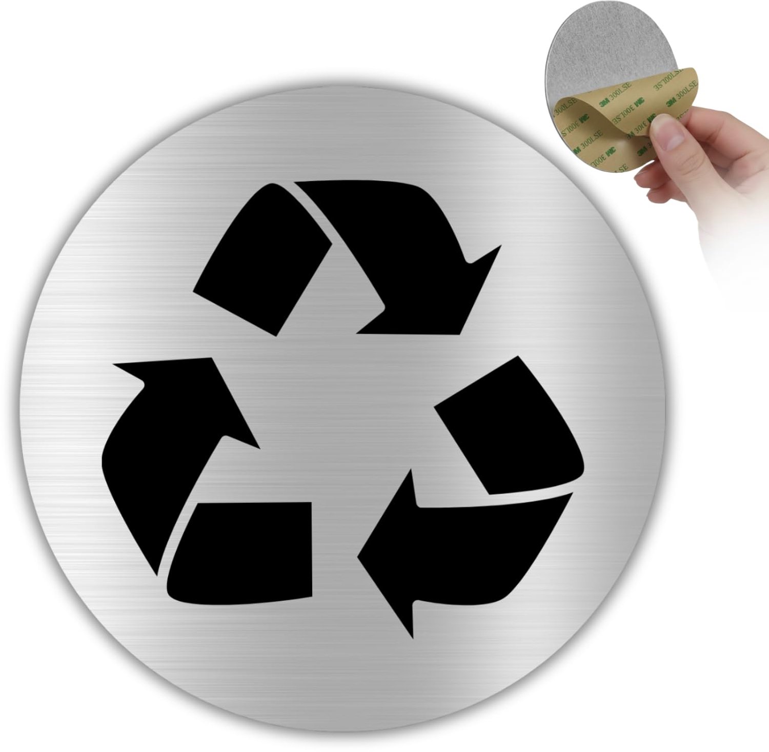 Recyclingbord Ø 100 mm - Aluminium - Zone gescheiden inzameling - ideaal voor duurzaam afvalbeheer - ServiceTopper