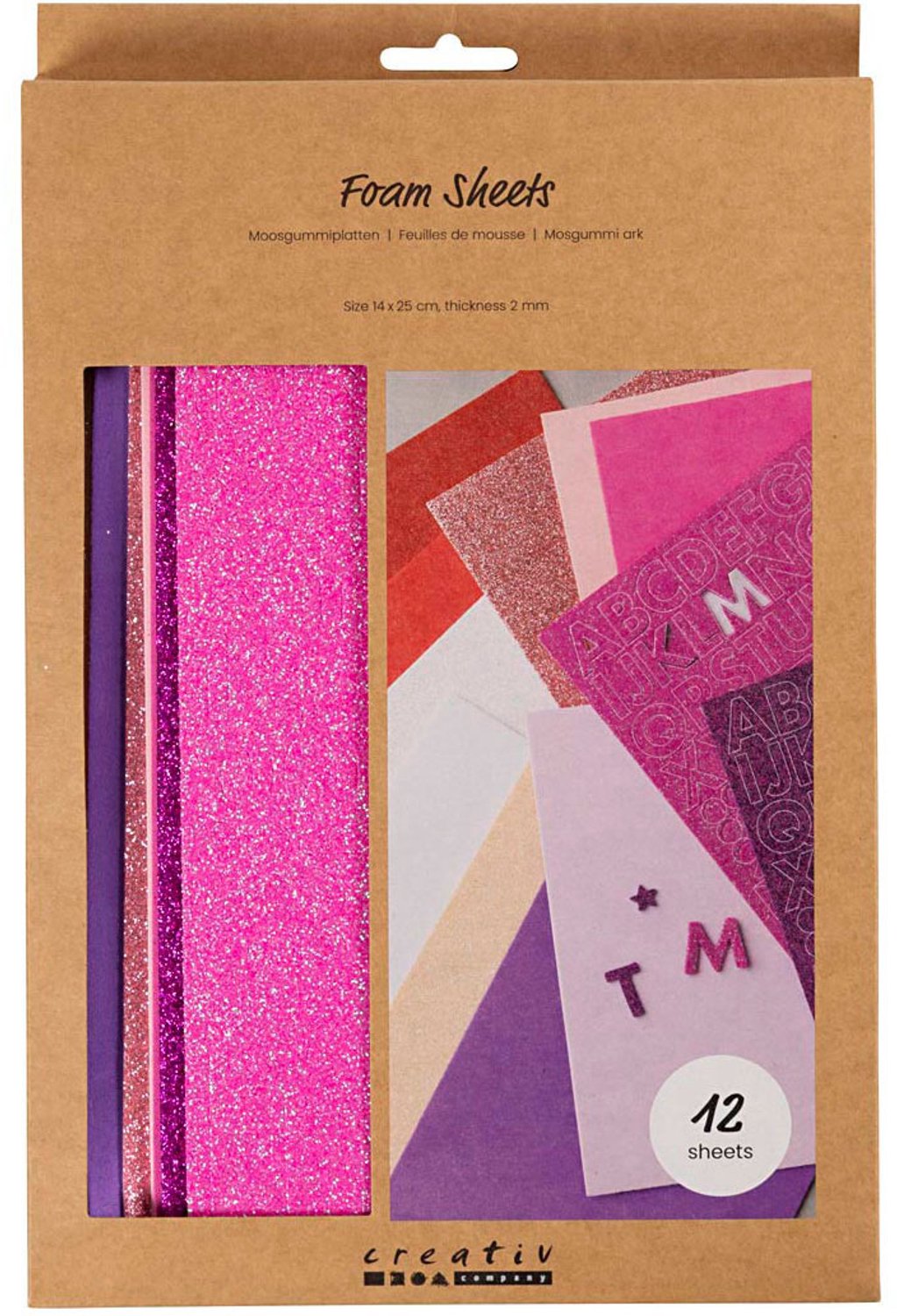 Creativ Company foam knutselvellen paars roze 14x25cm 12 stuks hobby.