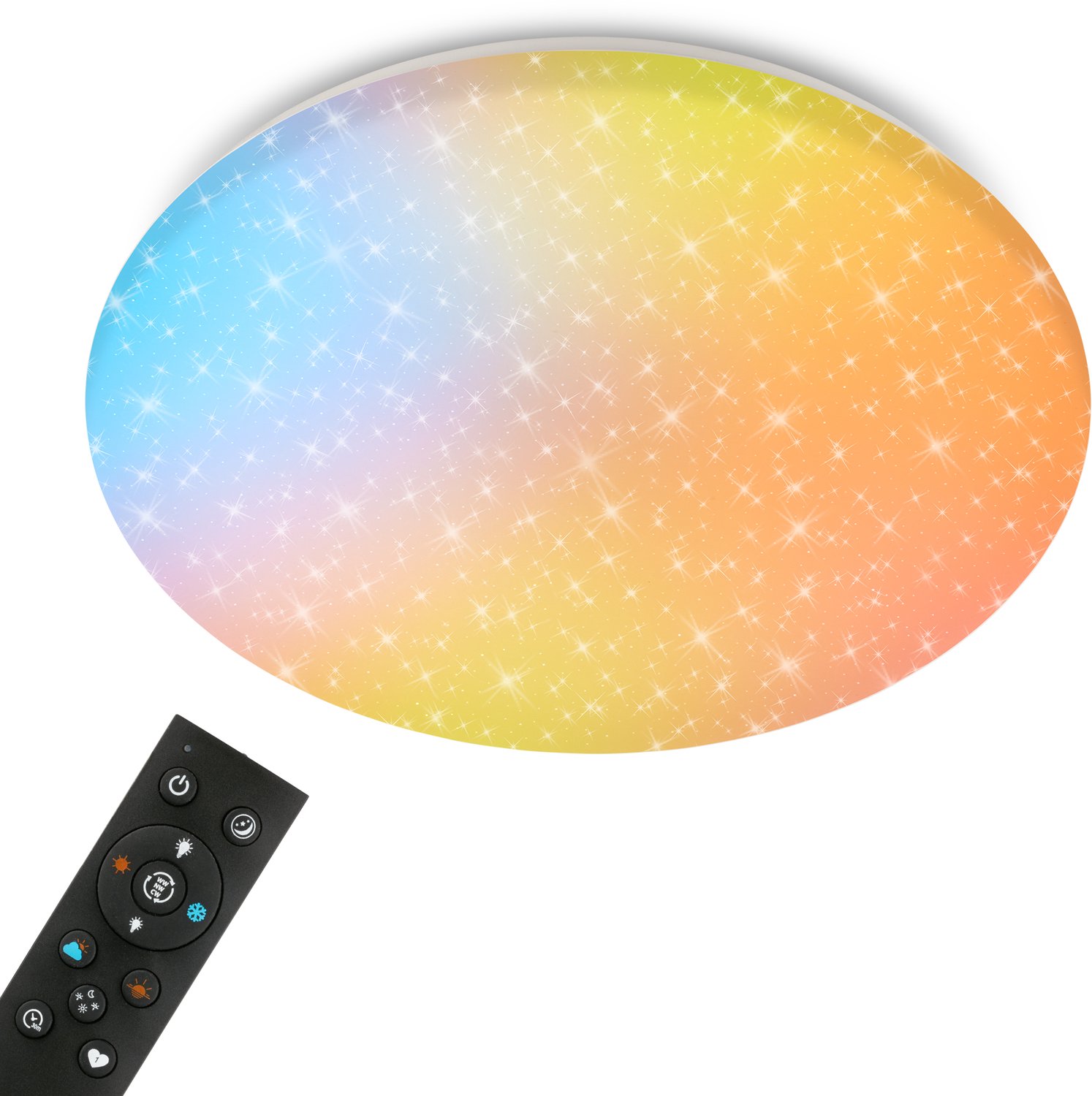 BRILONER Auri - Dimbaar Plafondlamp - met backlight - woonkamer lamp - met kleurwisseling en afstandsbediening - Ø56cm
