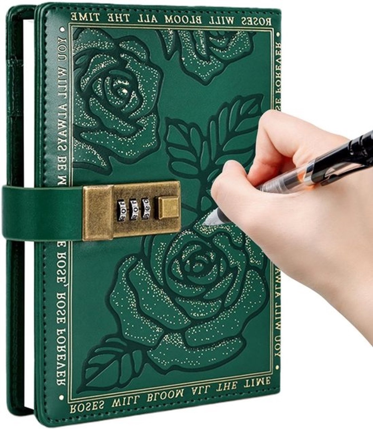 Geheim dagboek - Leren planner - Herinneringen vastleggen - Driecijferige code - B6-formaat - Roze