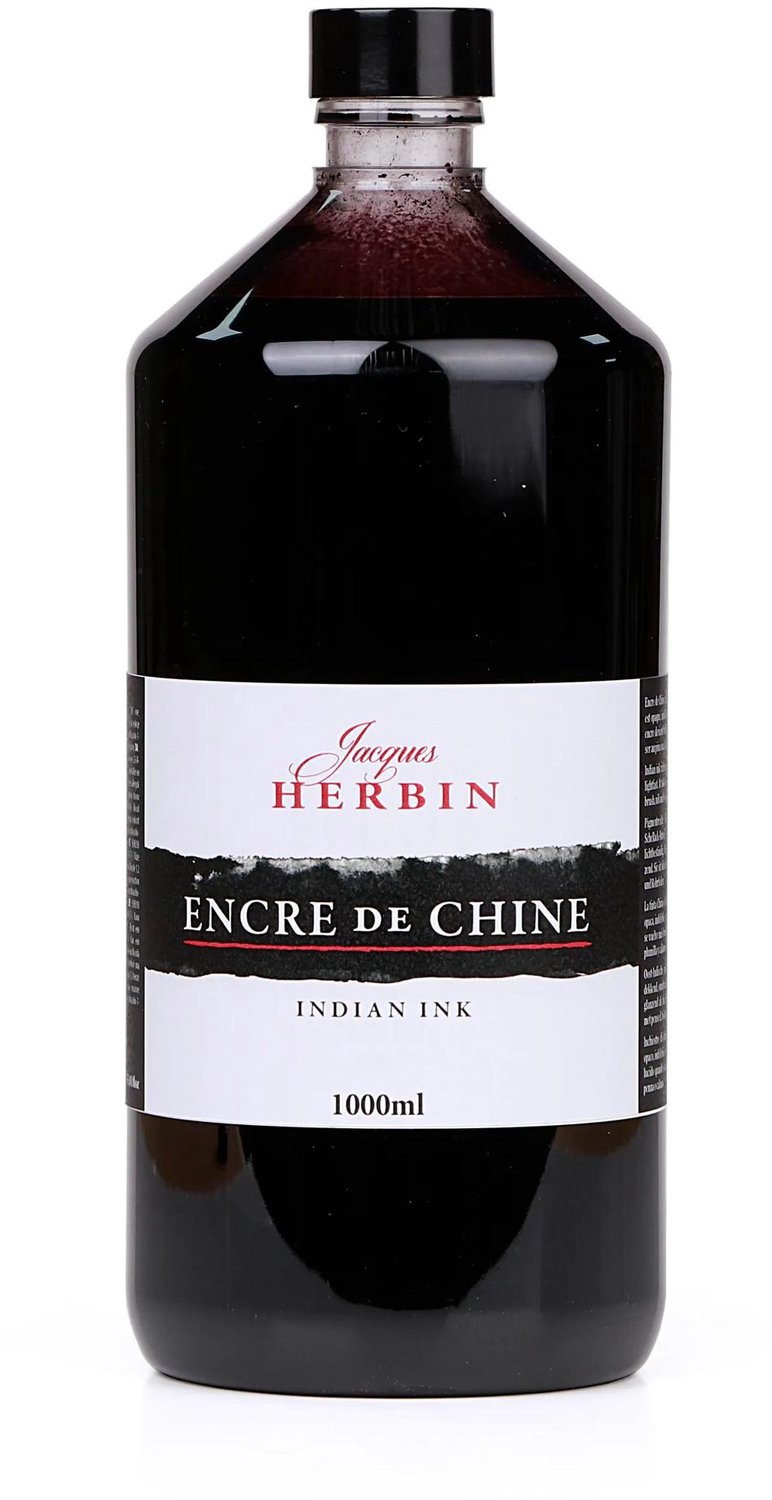 Jacques Herbin Oost-Indische Inkt - Zwart - 1000 ml