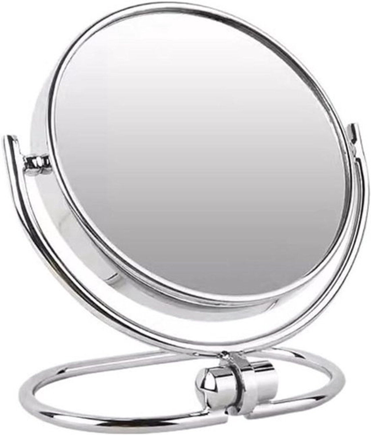 Tafelspiegel - Make-upspiegel - Voor dagelijkse make-up - Dubbelzijdig ontwerp - 10 x 10 millimeter - Zilver