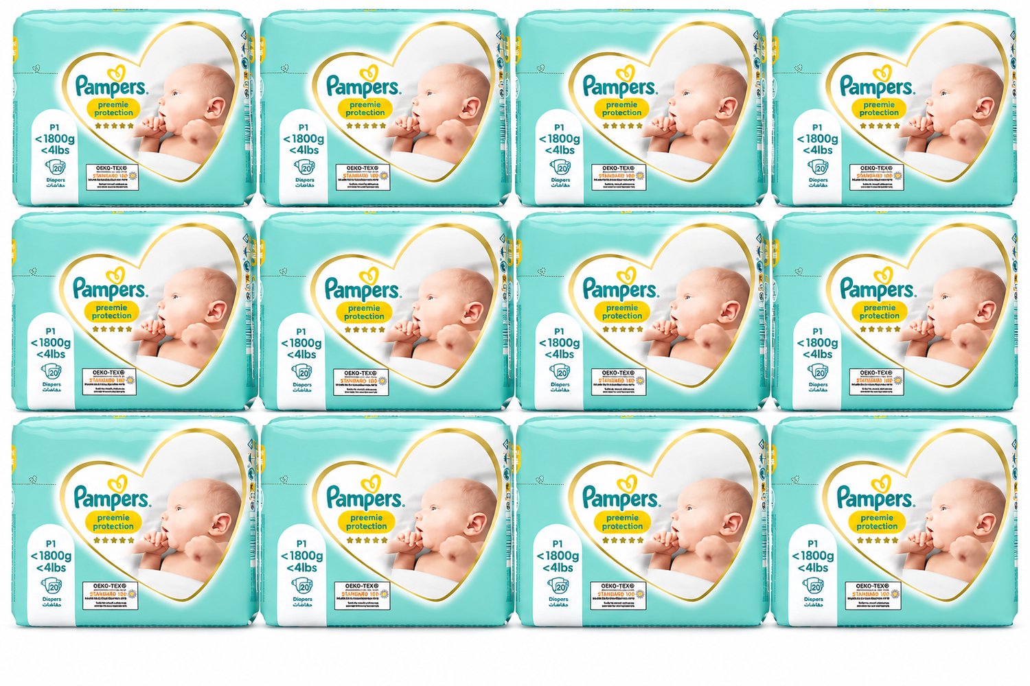 Pampers - Premium Protection - Maat P1 - <1800gr - Maandbox - 240 luiers - Premature luiers