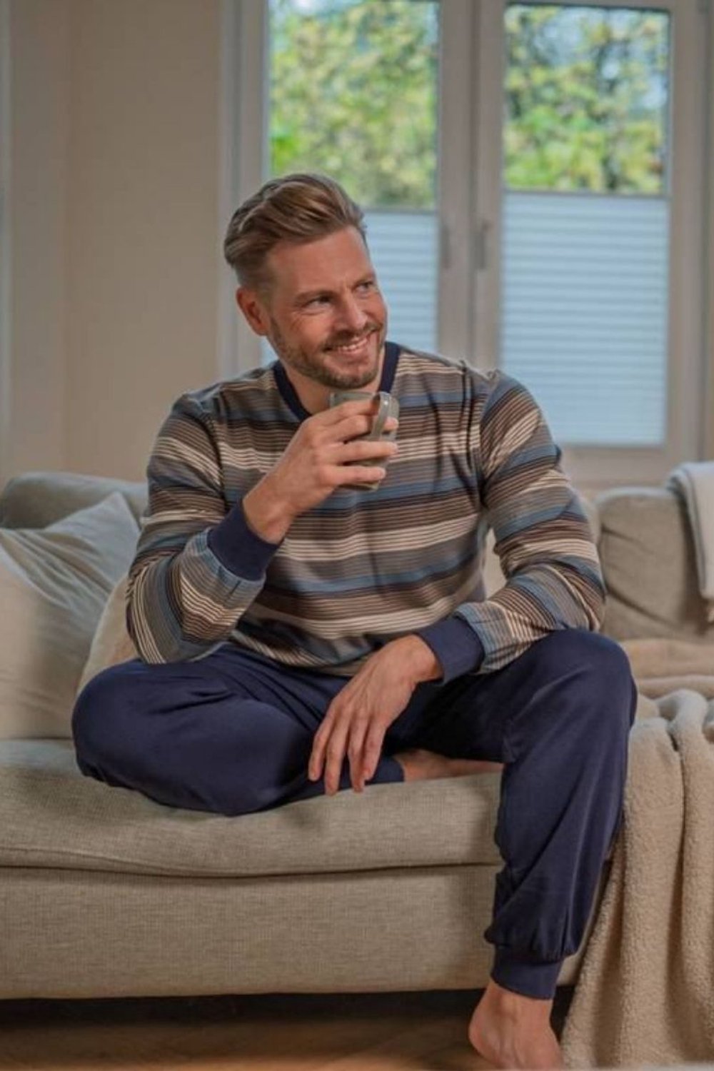 Ringella Katoenen dames pyjama rookgrijs Ringella - Grijs - Maat - 52