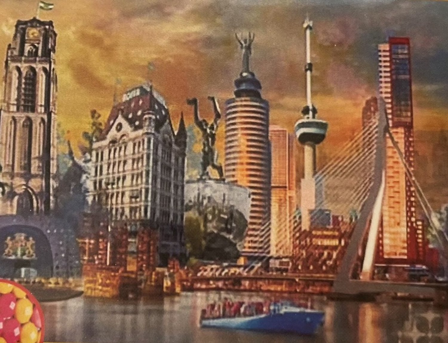 TOPMO - Rotterdam - Diamond painting pakket - VOLLEDIG dekkend - Diamant Schilderen - voor Volwassenen – ROND- 40X50CM