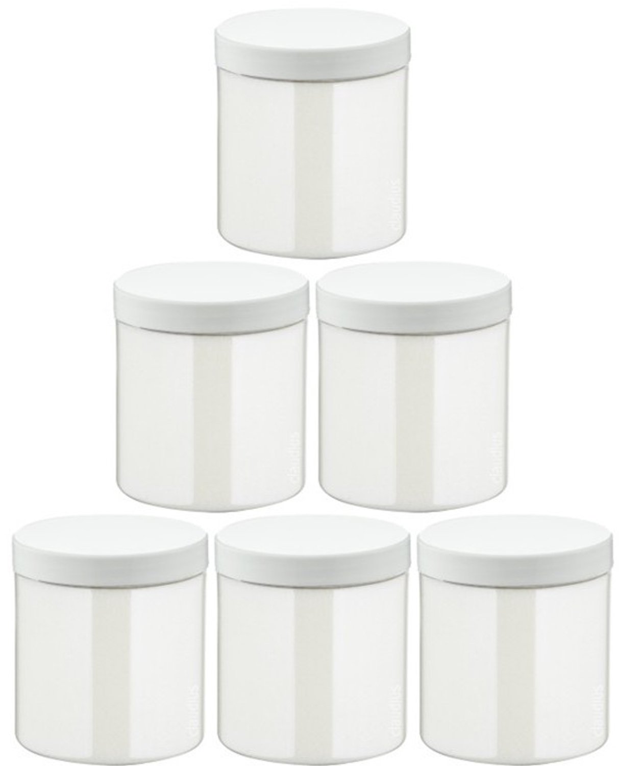 Claudius Scrubzout White Lotus - 300 gram - Pot met witte deksel - set van 6 stuks - Hydraterende Lichaamsscrub - Body Scrub
