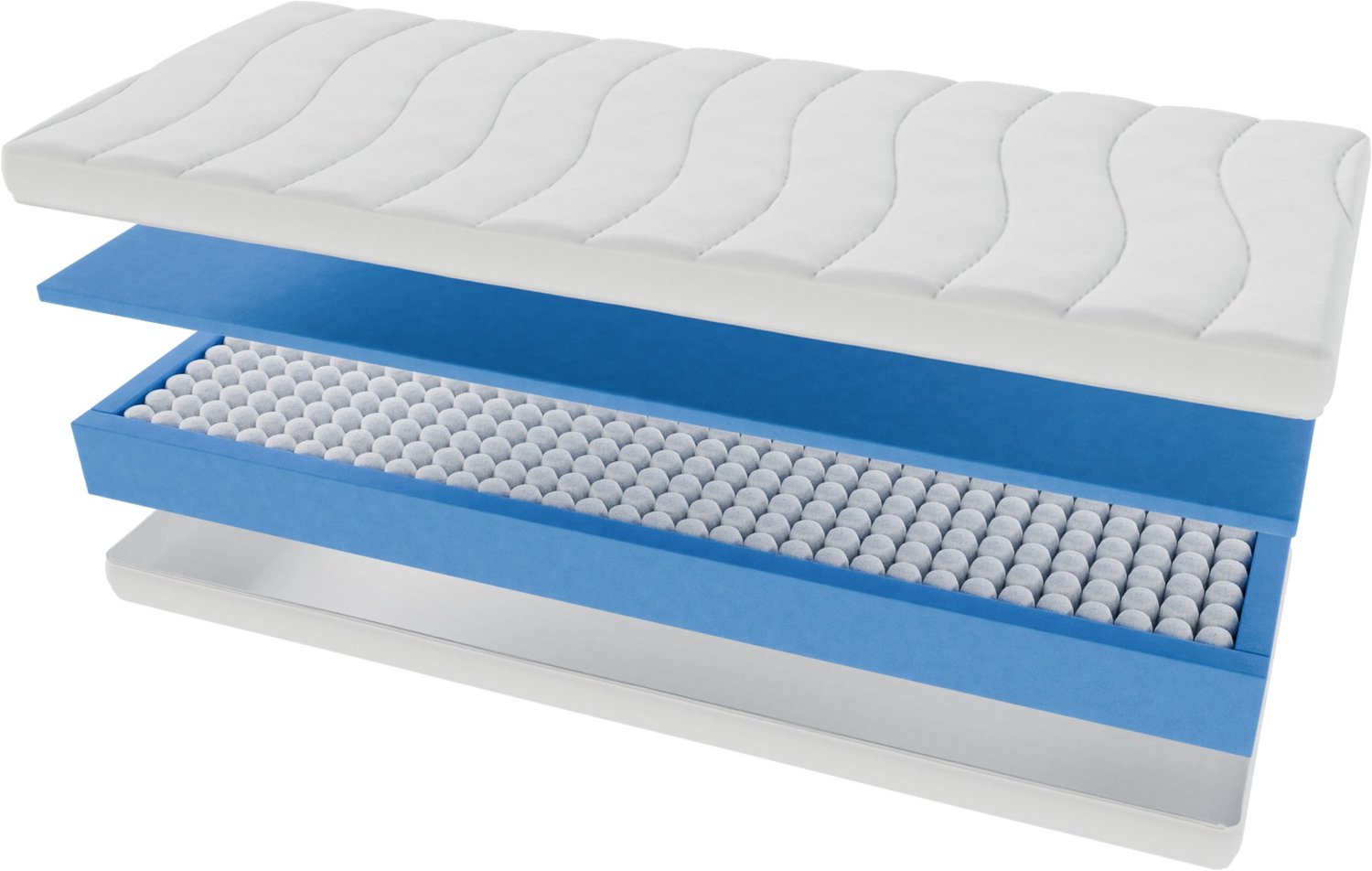 Toros Bedden 80x200x20 Pocket - Matras - 9zone XL - 80x200x20 cm Wit