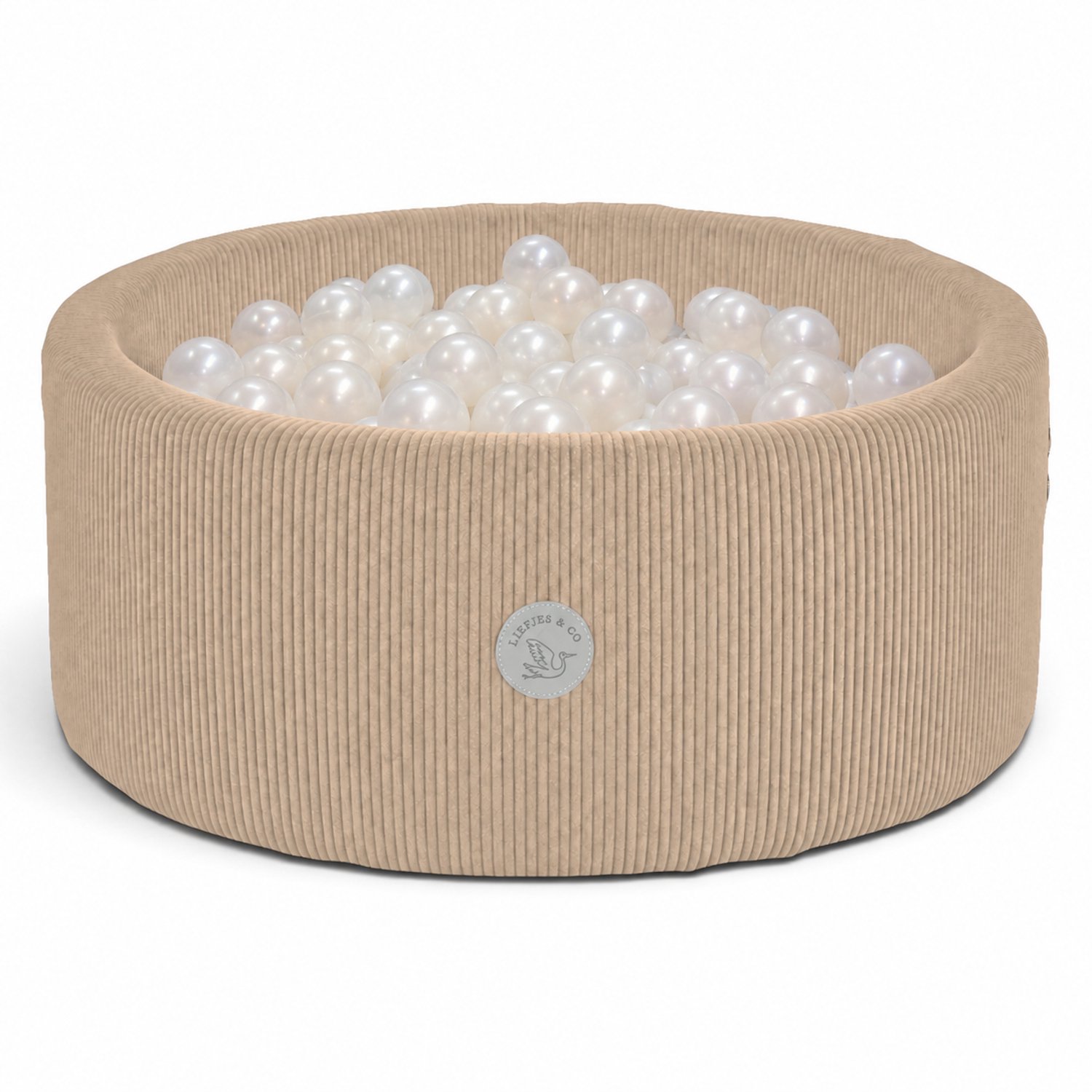Liefjes & Co Corduroy Beige Ballenbak Met 200 Ballen – Baby & Kinder Ballenbad – Zacht Foam – Speelgoed