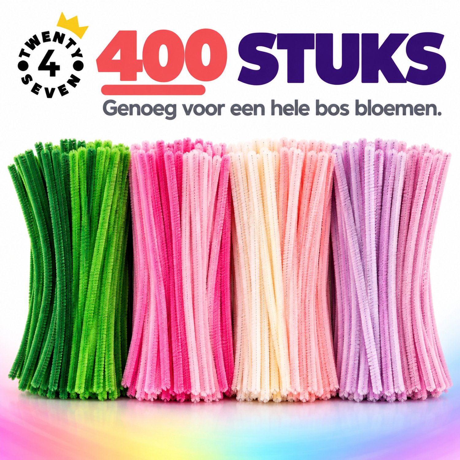 Twenty4seven® Pijpenragers Bloemen 400 Stuks - Chenilledraad om te Knutselen - Pipe Cleaners Flowers om zelf te Maken - Knutselpakket voor Meisjes en Jongens vanaf 6 Jaar — afbeelding 3