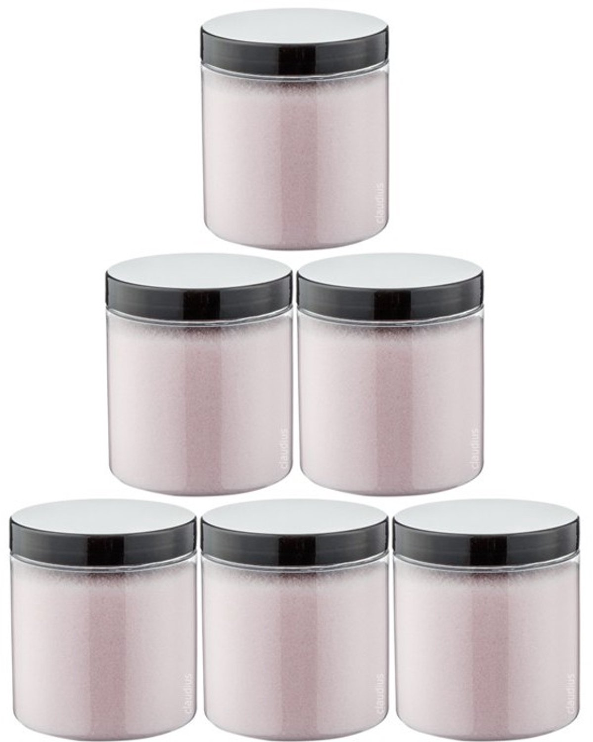 Claudius Scrubzout Rozen 300 gram - Pot met zwarte deksel - set van 6 stuks - Hydraterende Lichaamsscrub - Body Scrub