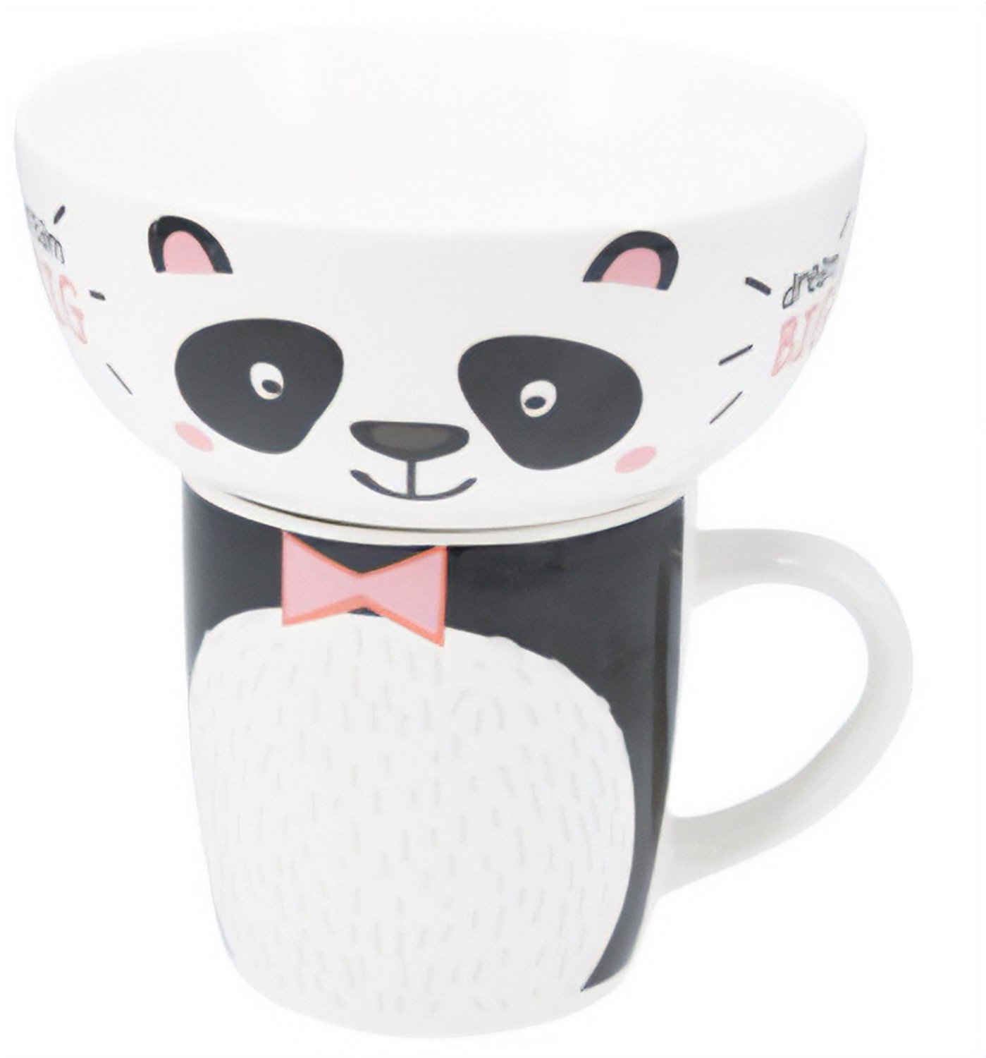 Siaki - Cadeauset voor een kind: kom en beker van porselein, 600 ml + 360 ml