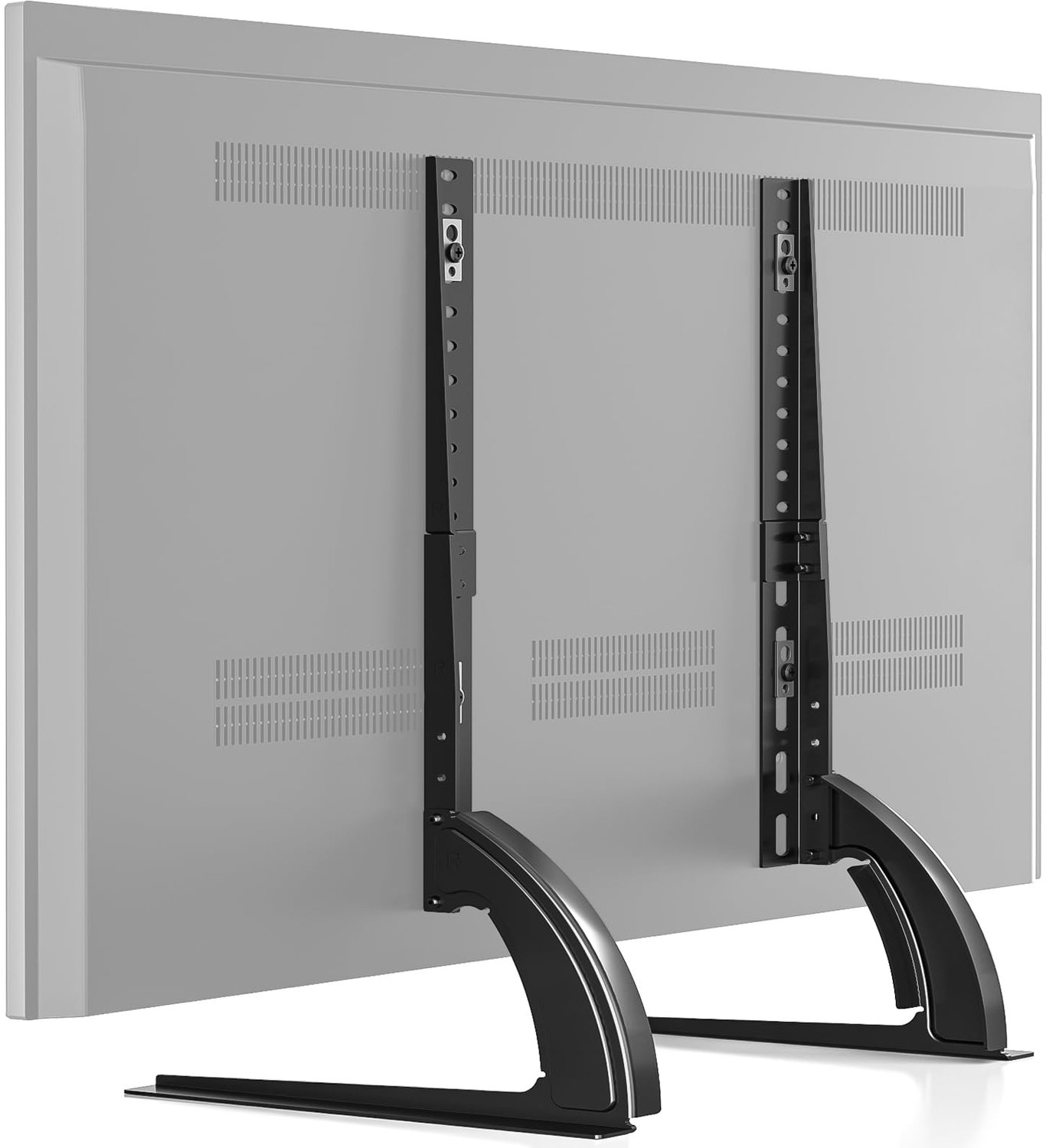 RFIVER Universele tv-voetjes, voor tv‘s van 20-65 inch (51 - 165 cm), platte gebogen tv-standaard, in hoogte verstelbaar, VESA maximaal 800 x 500 mm