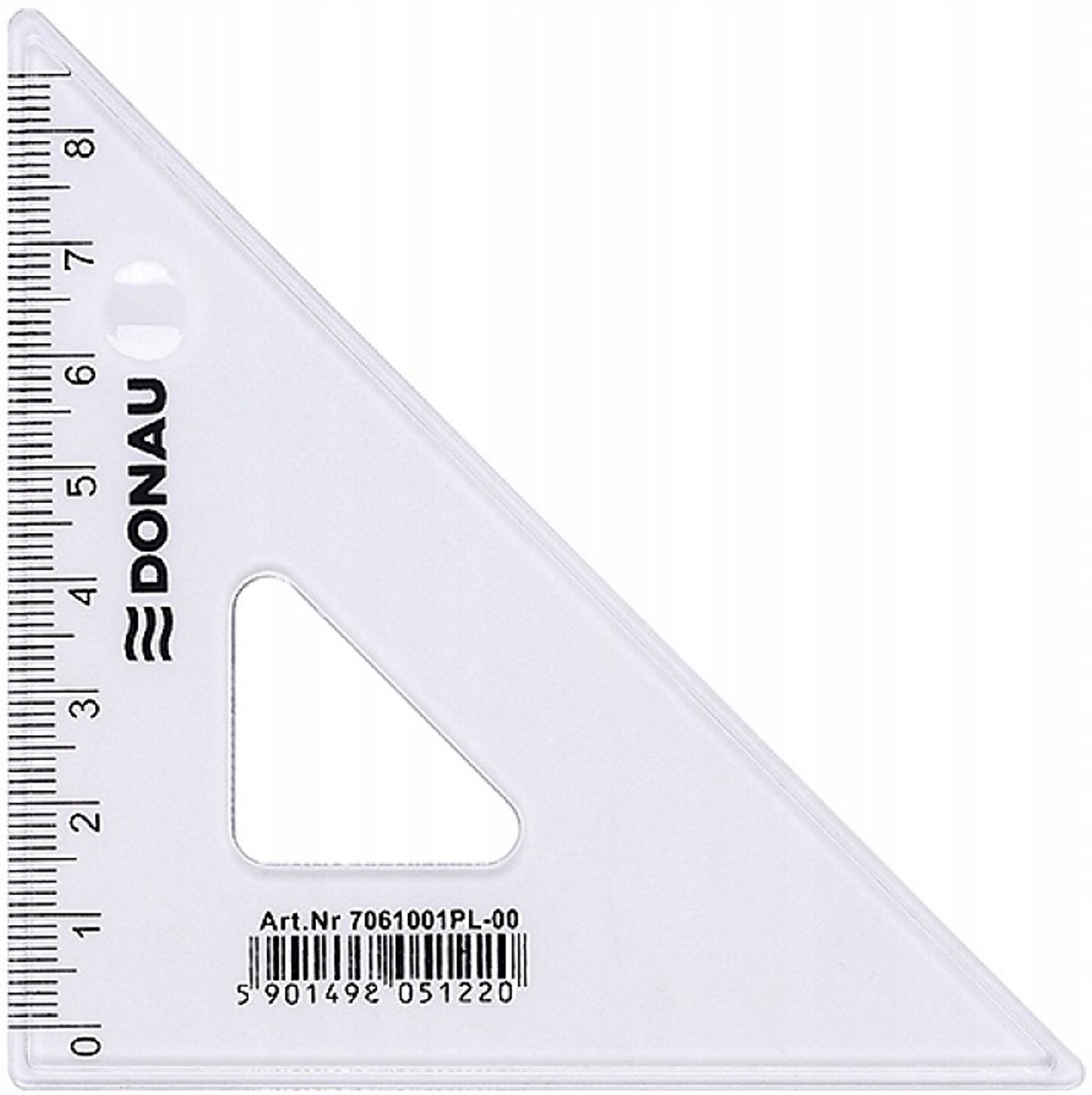 Donau 8.5cm 45° Transparante Kunststof Winkelhaak