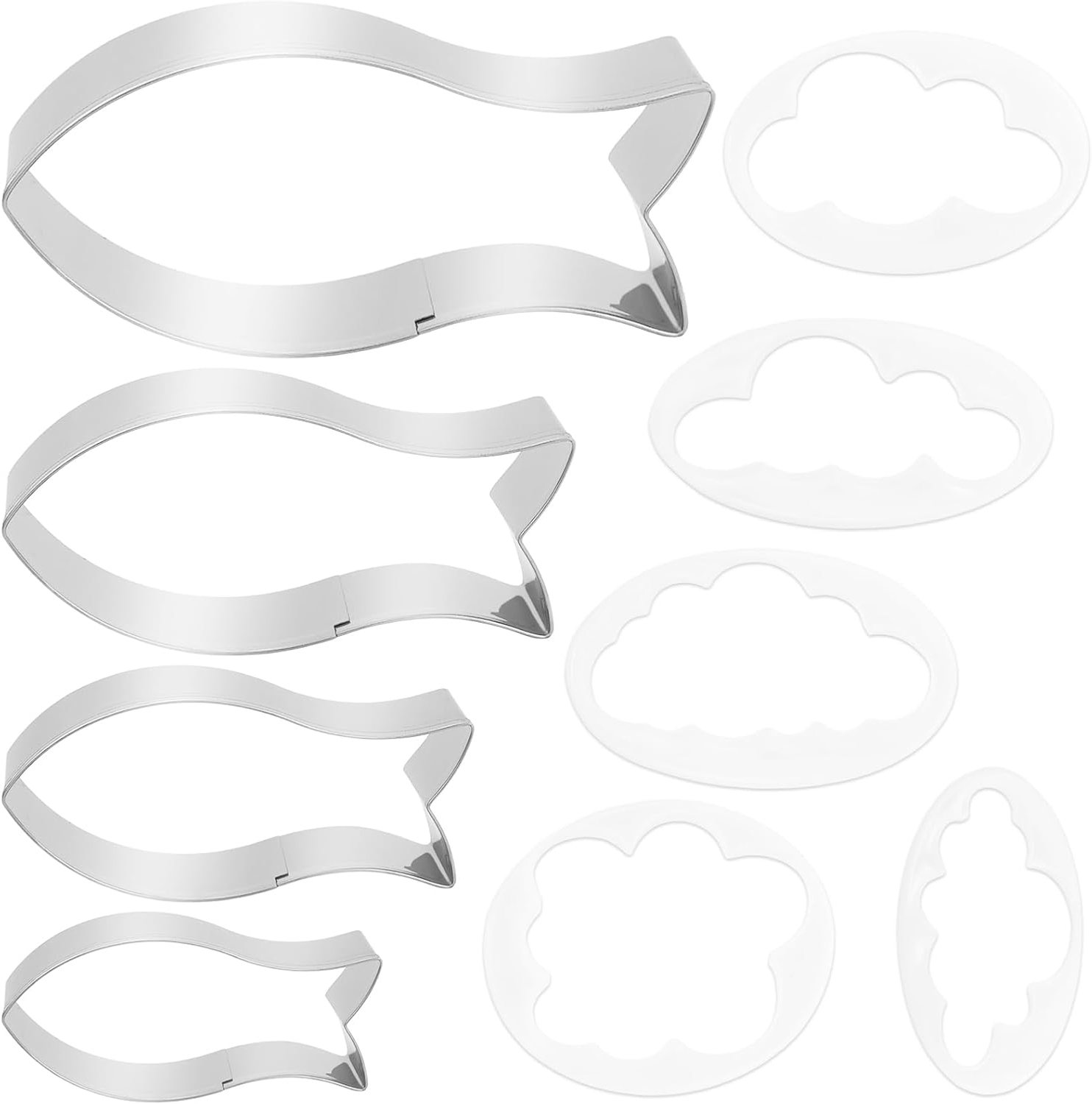 4pcs Fish Cutters, Cookie Cutters, Cookie Cutters, Fish Cutters, Communion, Stainless Steel Cookie Cutters and 5 - ShopVlot