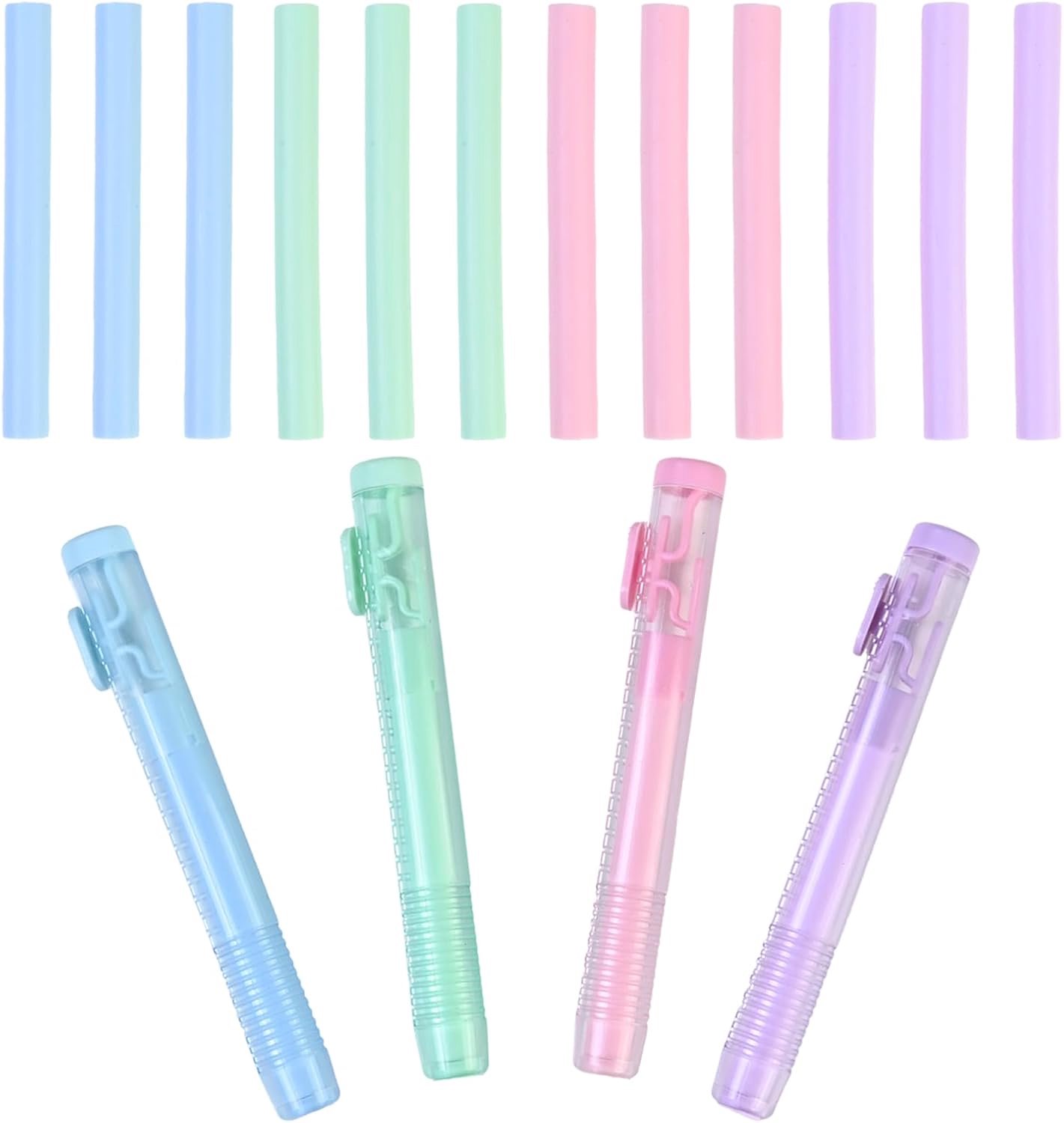 Gummetje set 4 stuks - inklapbare gummetjes - met 12 vervanggummetjes - ideaal voor school en kunst - ShopVlot