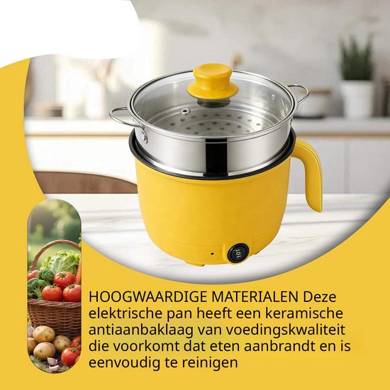 Warmara Hotpot - Elektrische Hotpot - Hot Pot - Geel - 20cm x 18cm x 14cm — afbeelding 2