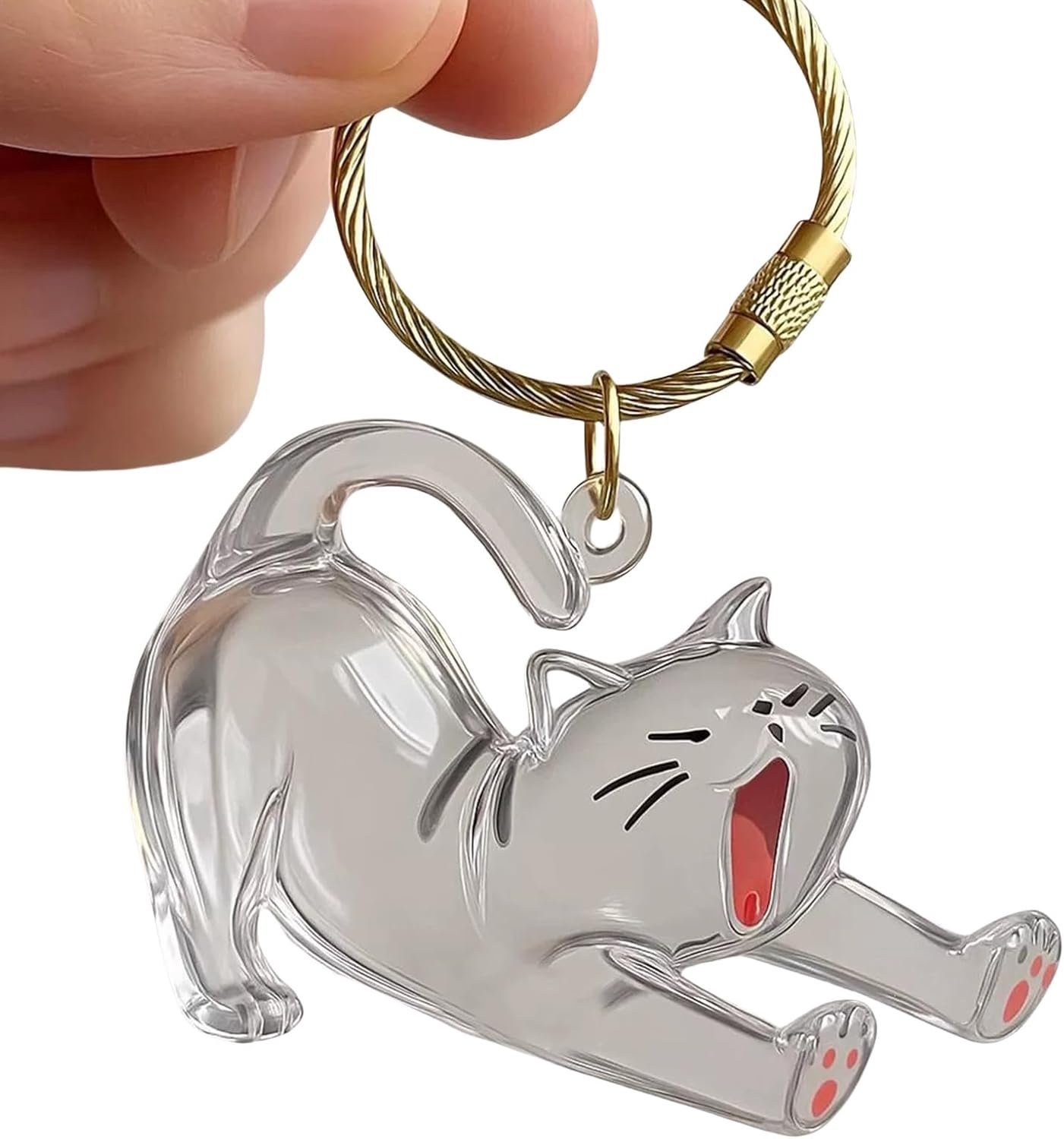 Clear Acryl Katten Haar Opbergdoos Cartoon Sleutelhanger Ontwerp Keepsakes Organisatoren Voor Huisdier Bont Verzamelen - ShopVlot