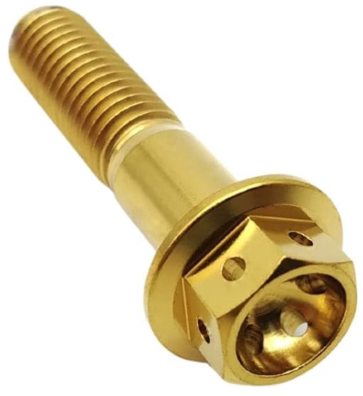 RISON Titanium Bolts Titanium Flange Hex Head Bolts Gold GR5 Titanium Screws M10x2.5x70mm Titanium Bolt Pack of 5 - ShopVlot