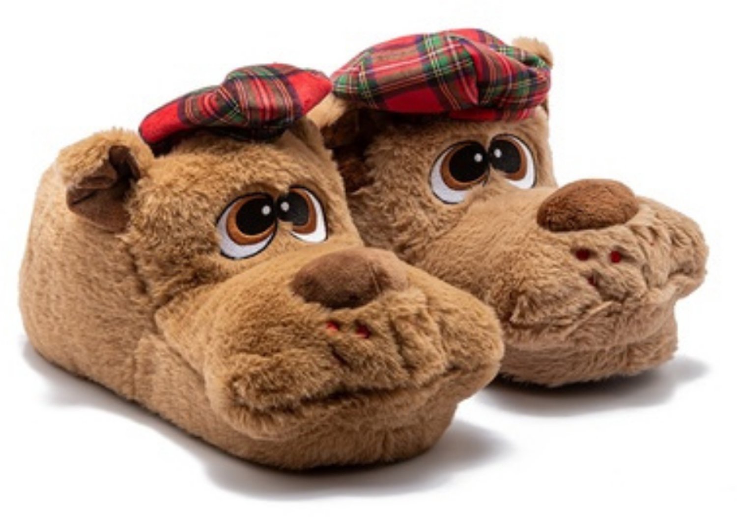 Berussa - Twigy Roma - Dieren Pantoffels - Pluche Hond Sloffen Heren - Bruin - Maat 41-46 - Grappige Huisschoenen - Cadeau Tip
