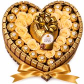 Nina’s Giftshop® XL Chocolade Hart – Merci & Ferrero Rocher – Handgemaakt Cadeau – Luxe Chocolade Geschenk – Cadeau voor Hem & Haar – Valentijn & Verjaardag