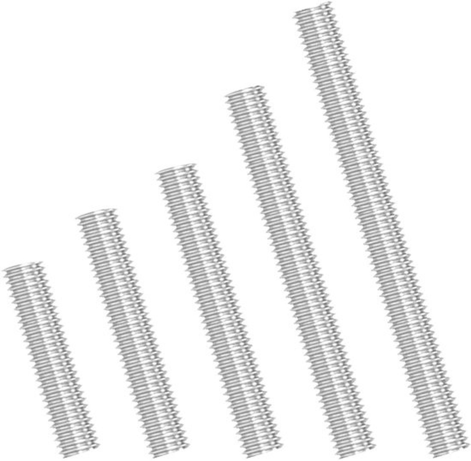 Schroefdraadstangen Set - Draadstangen M8 - Industriële Bevestiging - Roestvrij Staal 304 - M8x80-300mm - Zilverkleurig