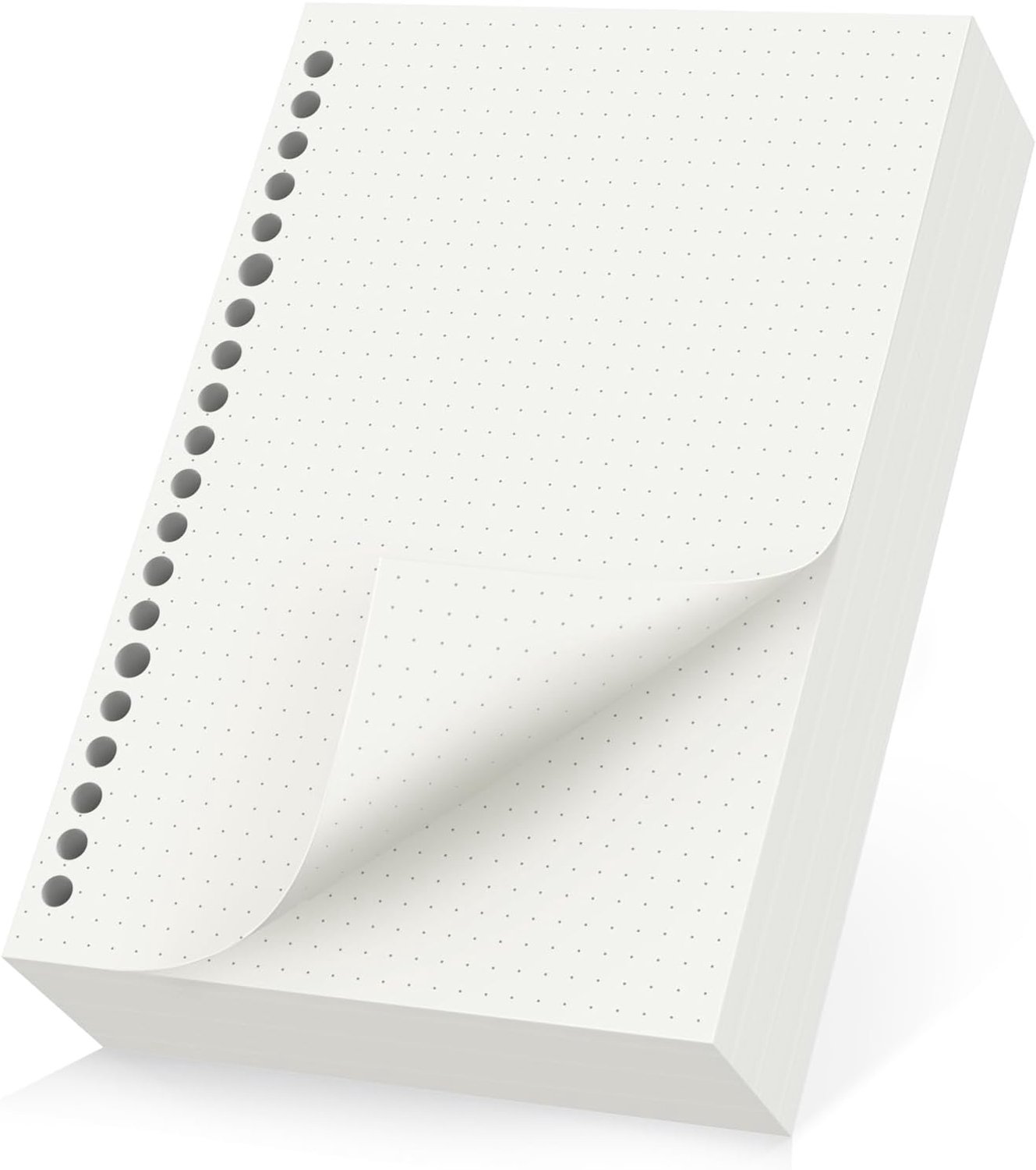Yarotm Navulpapier A5 Gestippeld - 14x21cm 20 Gaatjes Refillable Papier voor Ringband Notebook 14x21cm - ShopVlot