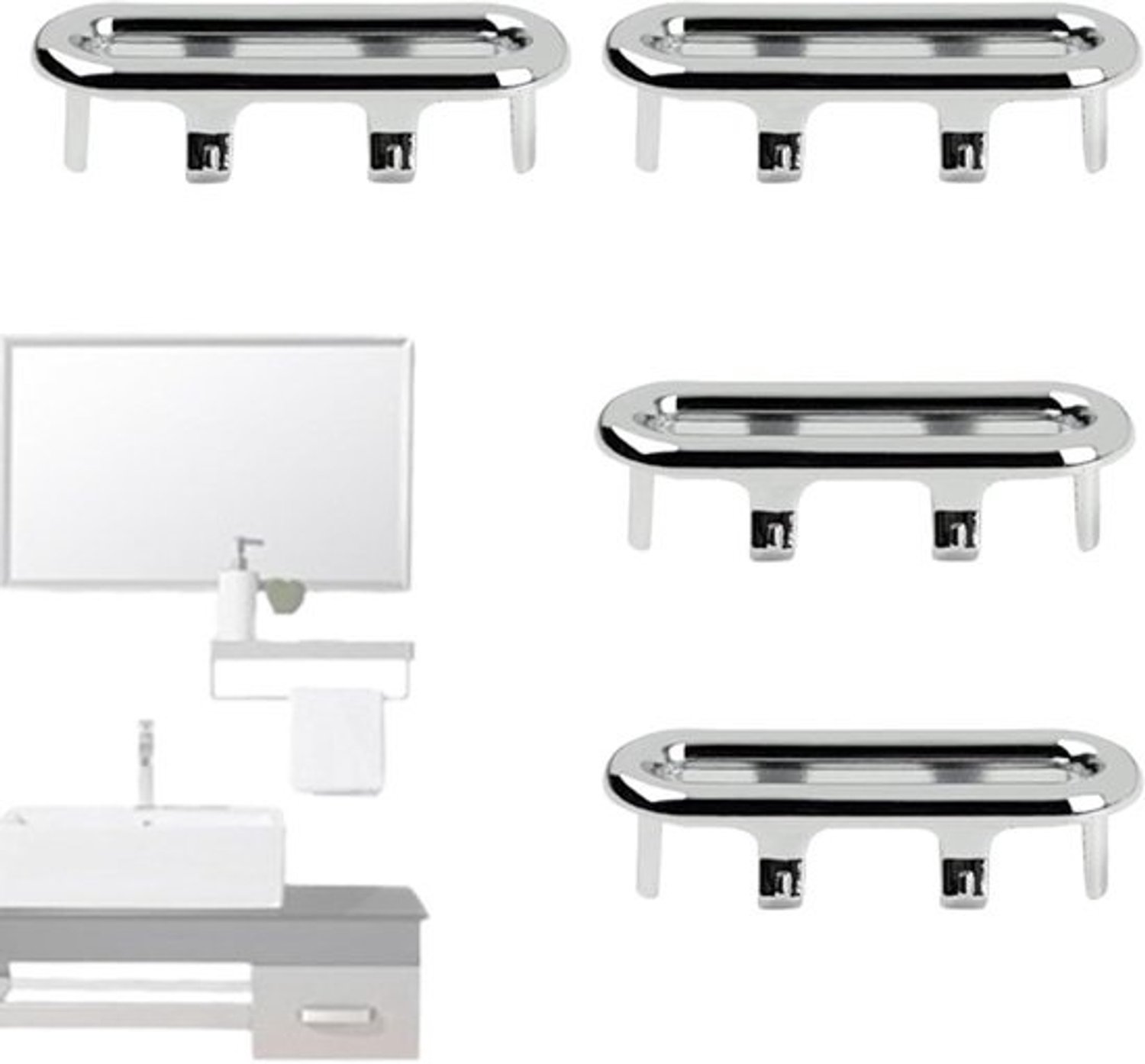 Overloopafdekking Bad - Reserve Badstop - Badkamer Reparatie - Eenvoudige Installatie - 4 stuks - Plat