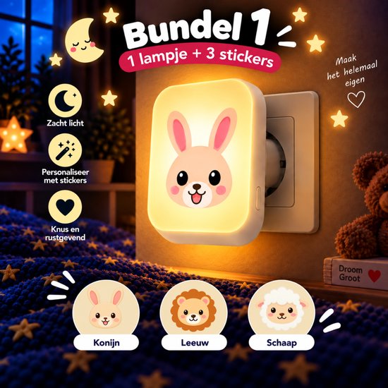 Gigandia Slaapmaatje Nachtlampje Stopcontact Baby & Kinderen - Automatische Lichtsensor - Dimbaar Warm Wit Licht - 1 Stuk van Gigandia — afbeelding 5