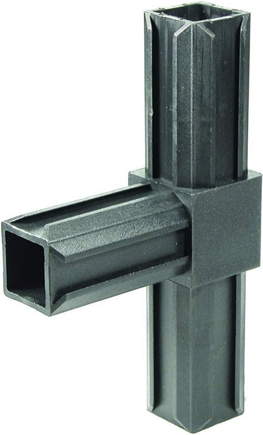 Kunststof T-stuk voor XD-profielen | Zwarte Buisverbinding 30x30 mm
