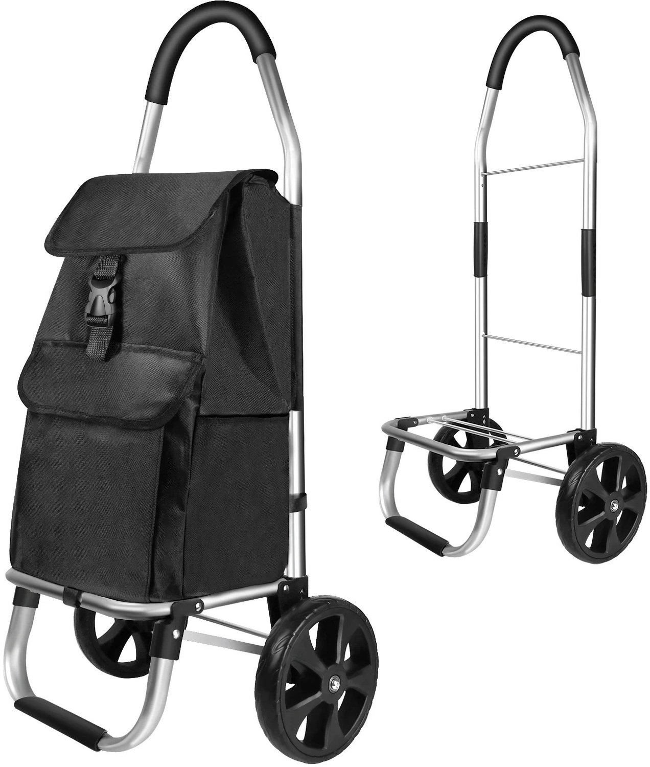Sellino Boodschappentrolley - Opvouwbare Boodschappenwagen - Trolley - Winkelwagentje - 40 L - Afneembare Tas & Grote wielen