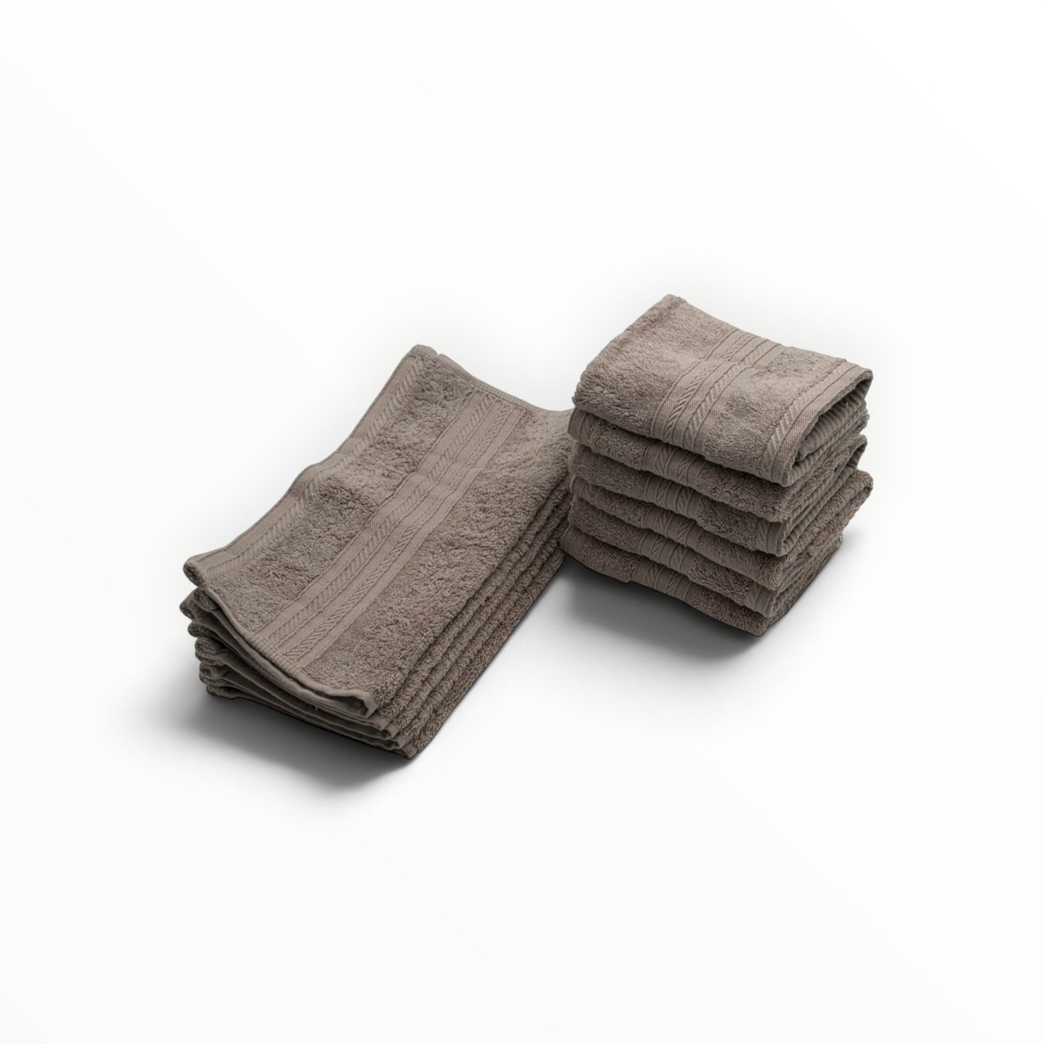 The Linen Room Gastendoekjes – 30 x 30 cm – Set van 12 – 100% Egyptisch Katoen – 600 GSM Dubbelgetwijnd 20/2 Garen – Zacht & Absorberend – Taupe