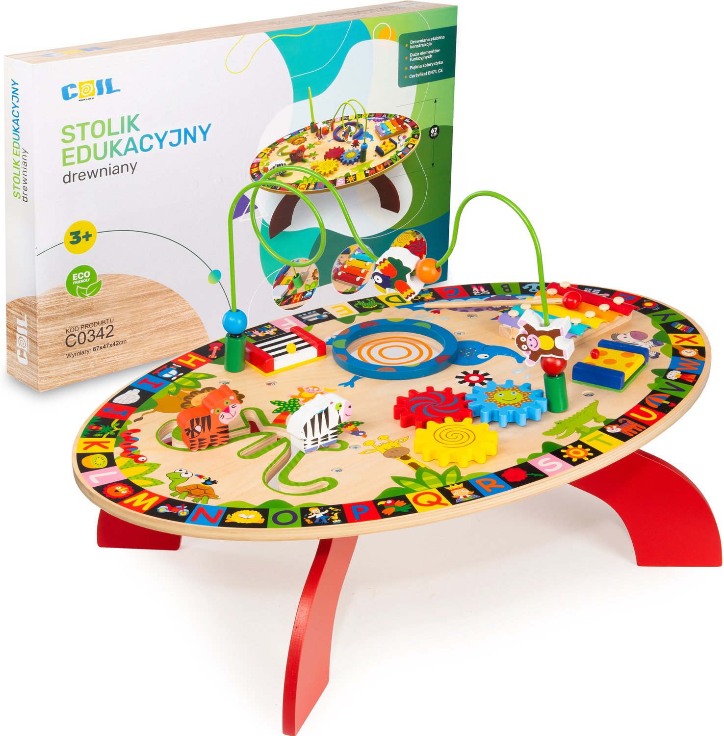COIL Houten Activiteitentafel – Sensorische Speeltafel – Educatief Speelgoed – vanaf 3 Jaar