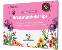 Mr. Green Mind Wasstrips 120 Wasbeurten bloemig Flower Forest Wasmiddeldoekjes Wasvellen Wasdoekjes incl. wasverzachter
