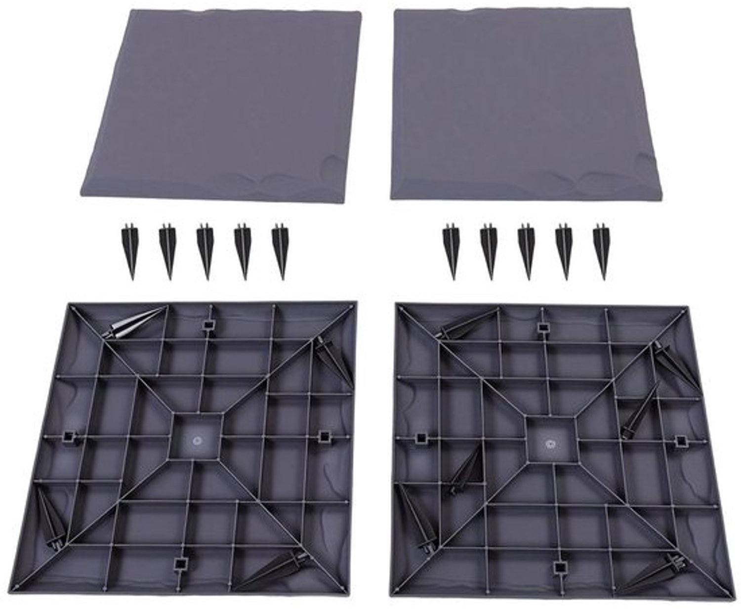 Stapstenen Tuin - Padstenen Loopbrug - Landschapsarchitectuur Maken - Weerbestendig Plastic - 4 stuks 39.5 cm - Grijs