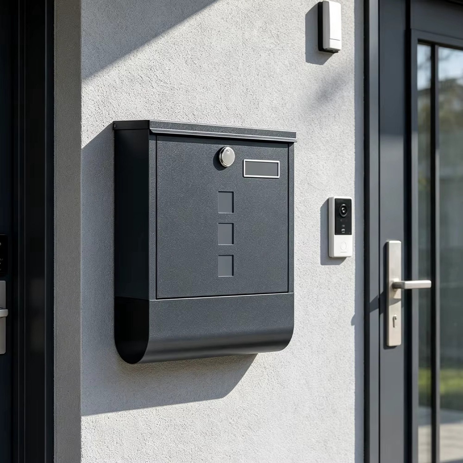 Wandbrievenbus met Krantenhouder – Afsluitbare Brievenbus met 2 Sleutels – Gegalvaniseerd Staal – 33,3 x 30 x 9,5 cm – Antraciet