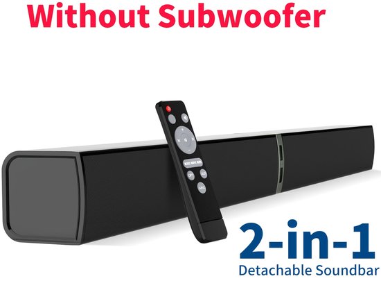 Soundbar met Subwoofer – Draadloze 5.0 TV Soundbar met Diepe Bas – ARC, Optisch en AUX – Afstandsbediening — afbeelding 3