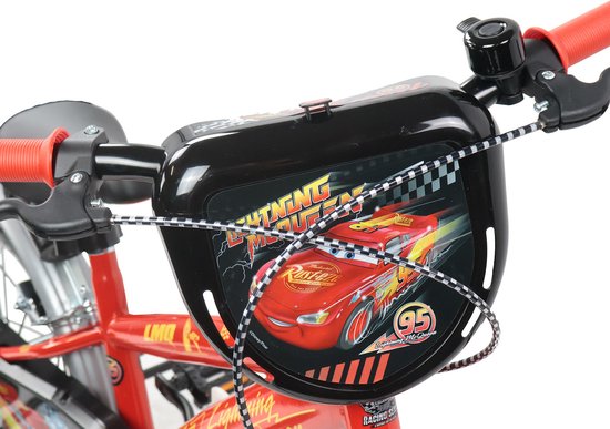 Kinderfiets Cars 16 inch 1 versnelling met zijwieltjes rood — afbeelding 4