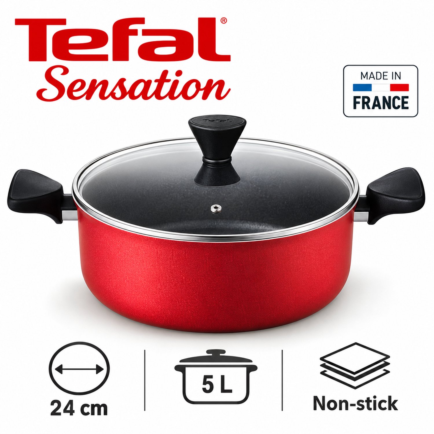 Pan met deksel 24 cm Sensation B425460 Tefal