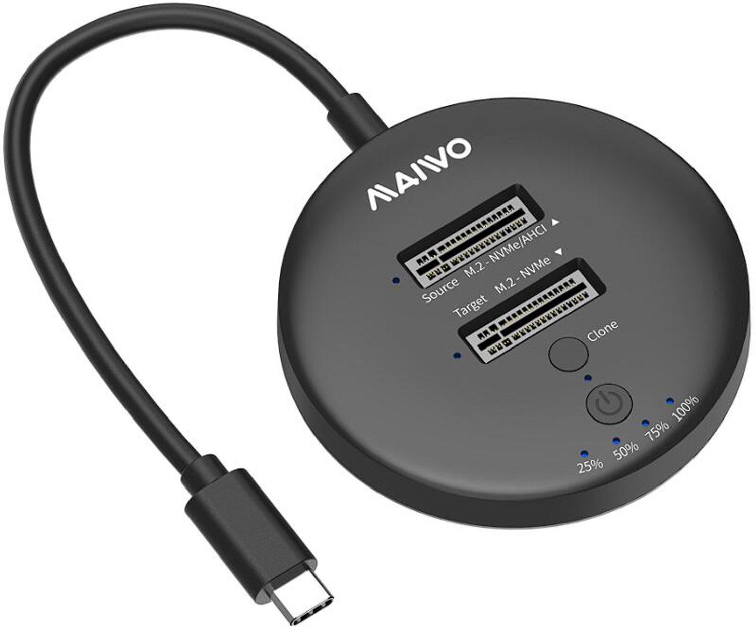USB3.2 NVMe M.2 SSD clone docking station, With EU power supply