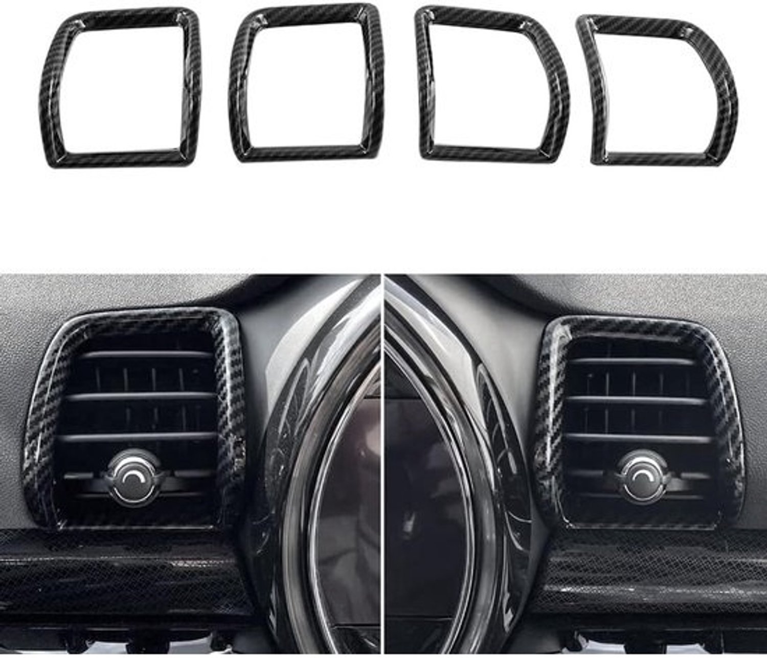 Riloer Car Accessories Carbon Fiber Dashboard Center Side Ventilation Cover for BMVV Mini Clubman (F54) 2016-2022